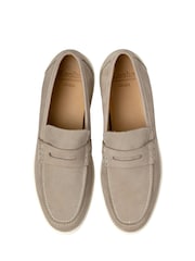 Loake Grey Suede Leather Slip-On Loafers - Image 3 of 3