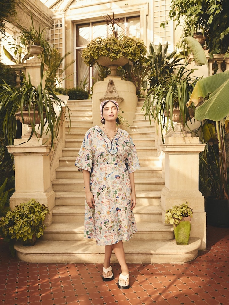 Cath Kidston Sketchbook 100% Cotton Kaftan - Image 1 of 5