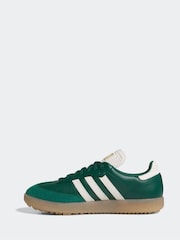adidas Golf Green/White Samba Spikeless Golf Trainers - Image 2 of 9