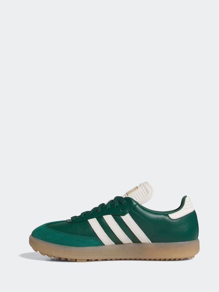 adidas Golf Green/White Samba Spikeless Golf Trainers - Image 2 of 9