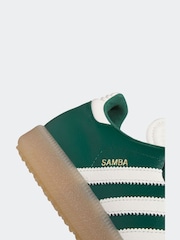adidas Golf Green/White Samba Spikeless Golf Trainers - Image 6 of 9