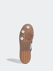 adidas Golf White/Blue Samba Spikeless Golf Trainers - Image 6 of 8