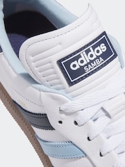 adidas Golf White/Blue Samba Spikeless Golf Trainers - Image 7 of 8