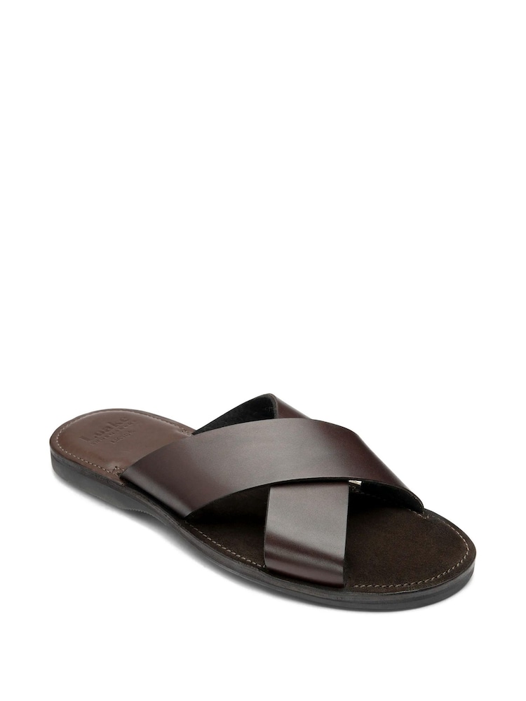 Loake Gozo Cross Strap Brown Sandals - Image 2 of 3