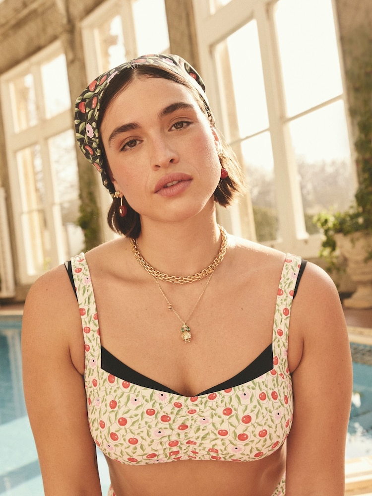 Cath Kidston Ecru Cherry Bikini Top - Image 1 of 8