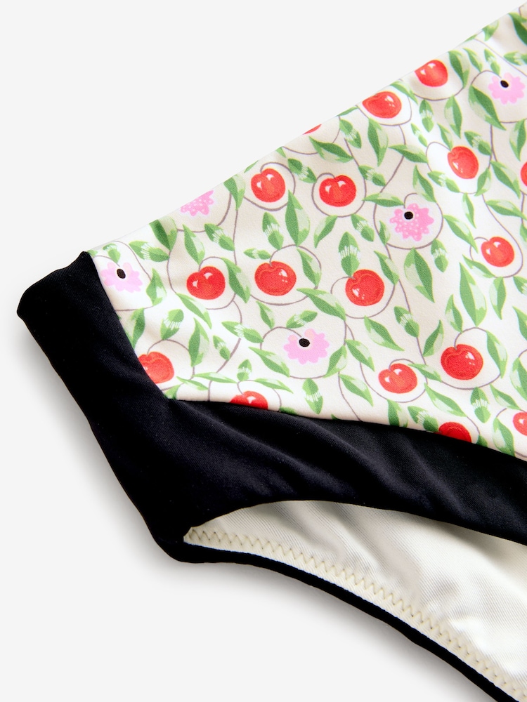Cath Kidston Ecru Cherry High Leg Bikini Bottoms - Image 3 of 3