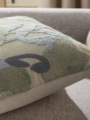 Blue Tufted Floral Cushion - Image 2 of 5