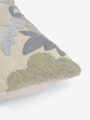 Blue Tufted Floral Cushion - Image 5 of 5