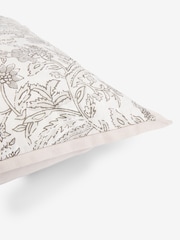 Grey Woodblock Floral Cushion - Image 5 of 5