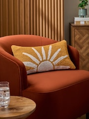 Dark Ochre Tufted Loop Bohemian Sun Cushion - Image 1 of 5