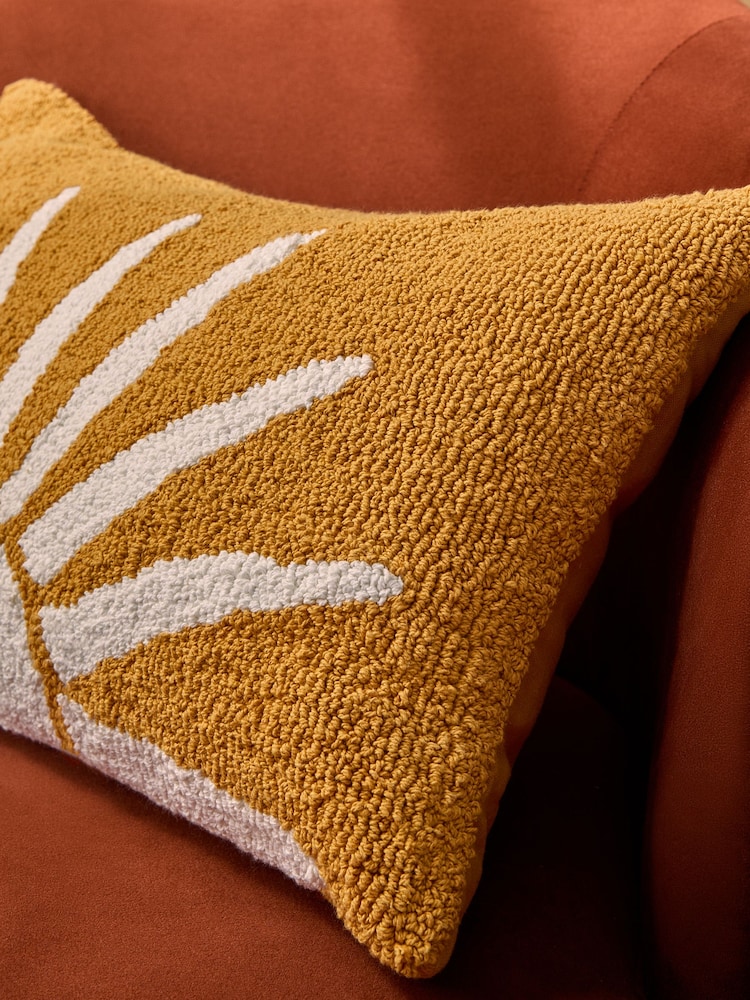 Dark Ochre Tufted Loop Bohemian Sun Cushion - Image 2 of 5