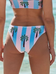 Eleanor Bowmer Pink/Blue Palm Embroidered Briefs - Image 2 of 3