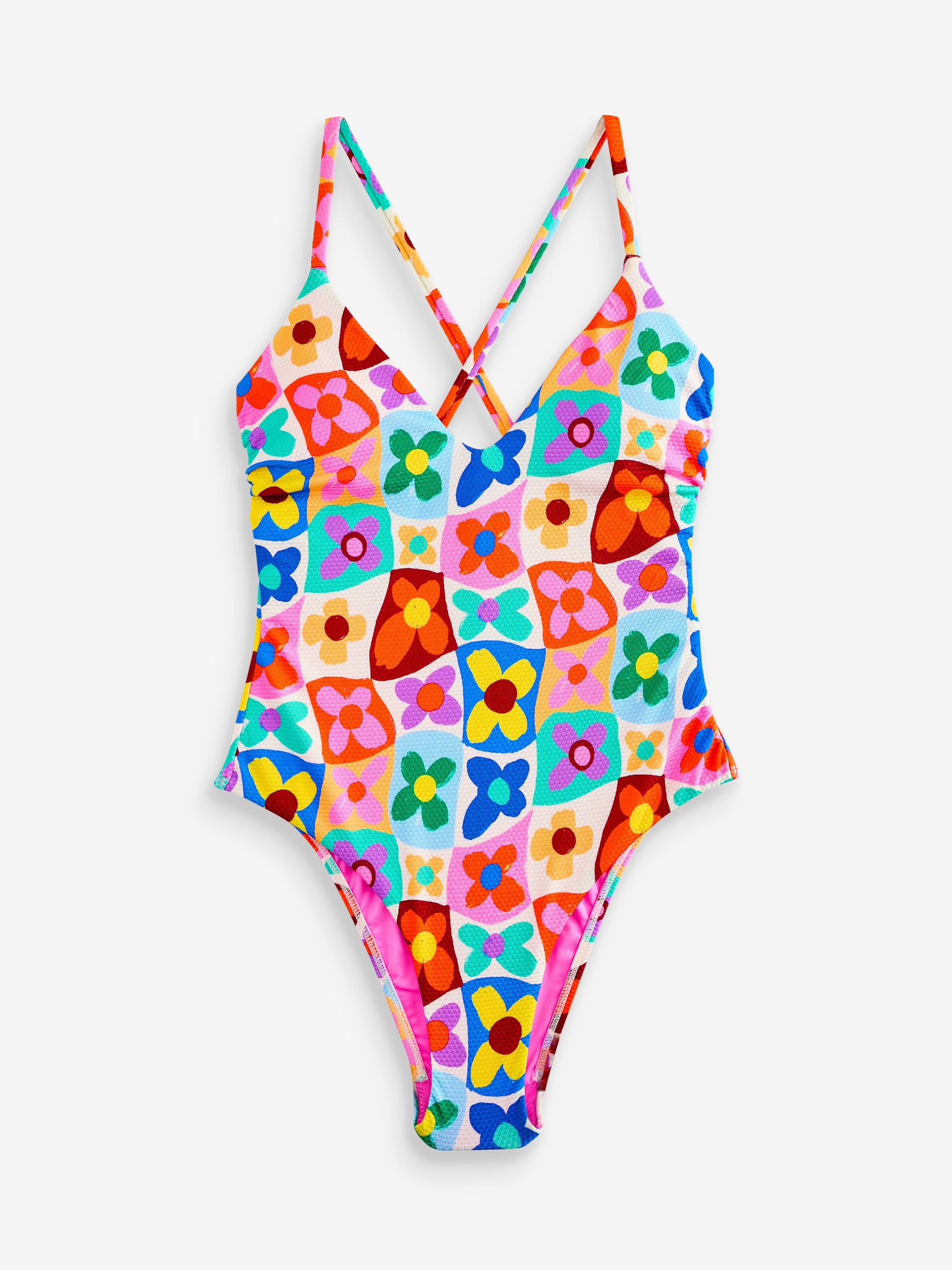 Buy Eleanor Bowmer Flower Check Cross Back Tummy Control Pink