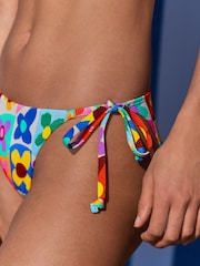 Eleanor Bowmer Pink/Yellow/White Flower Check Tie Side Briefs - Image 4 of 7