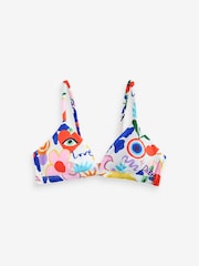 Eleanor Bowmer Dreamer Print Tie back Triangle White Ground Bikini Top - Image 5 of 7
