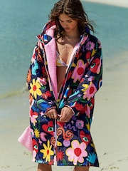 Eleanor Bowmer Multi Bright Dreamer Print Changing Robe with Borg Lining - Image 4 of 12