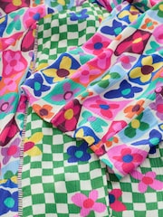 Eleanor Bowmer Green/White Flower Check Long Kimono - Image 10 of 10