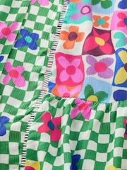 Eleanor Bowmer Green/White Flower Check Long Kimono - Image 9 of 10