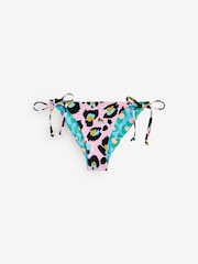 Eleanor Bowmer Pink/Blue Reversible Leopard Print Tie Side Briefs - Image 8 of 10