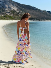 Eleanor Bowmer Dreamer Print Tiered Long White Ground Skirt - Image 3 of 7