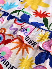 Eleanor Bowmer Dreamer Print Tiered Long White Ground Skirt - Image 6 of 7
