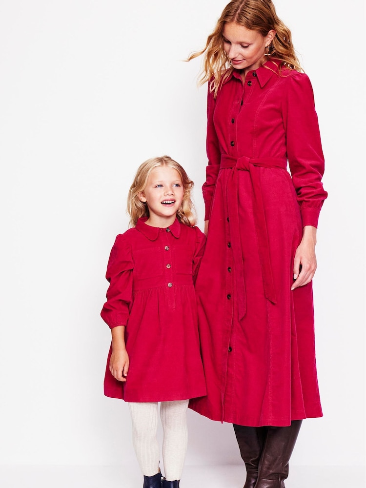 Boden Pink 100% Cotton Aubrey Puff Sleeve Shirt Dress - Image 1 of 4