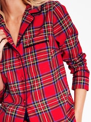 Boden Red All Christmas Nightwear Brushed 100% Cotton Pyjama Shirt - Image 2 of 5