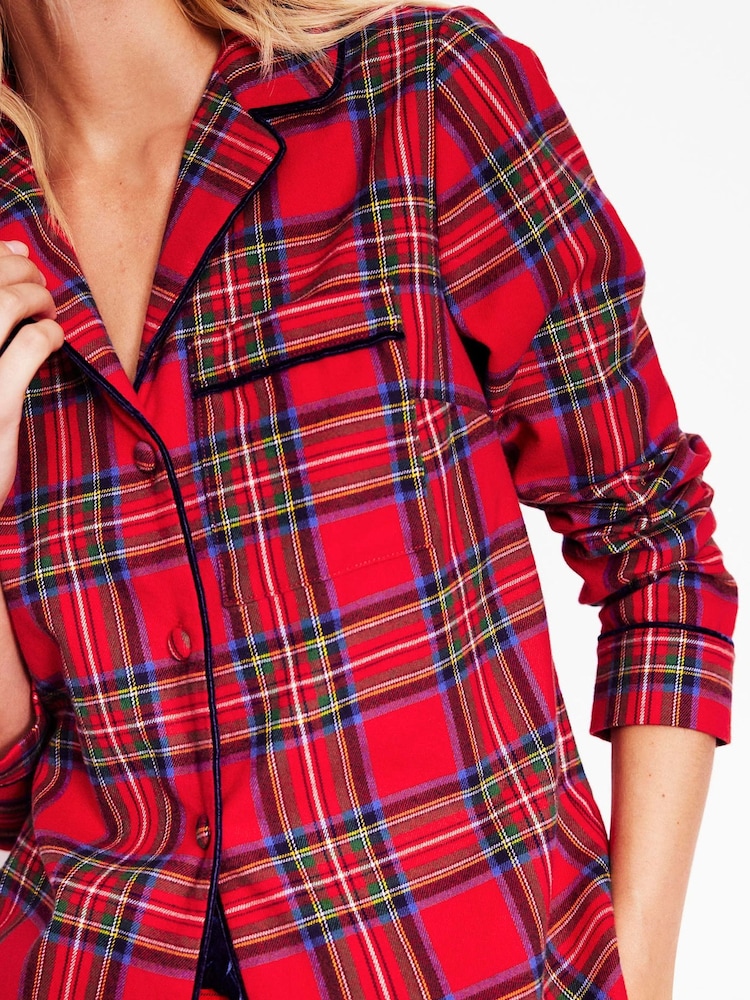 Boden Red All Christmas Nightwear Brushed 100% Cotton Pyjama Shirt - Image 2 of 5 Boden Red All Christmas Nightwear Brushed 100% Cotton Pyjama Shirt - Image 2 of 5