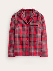 Boden Red All Christmas Nightwear Brushed 100% Cotton Pyjama Shirt - Image 5 of 5
