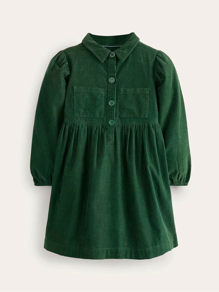 Boden Green Aubrey Puff Sleeve 100% Cotton Shirt Dress - Image 2 of 4