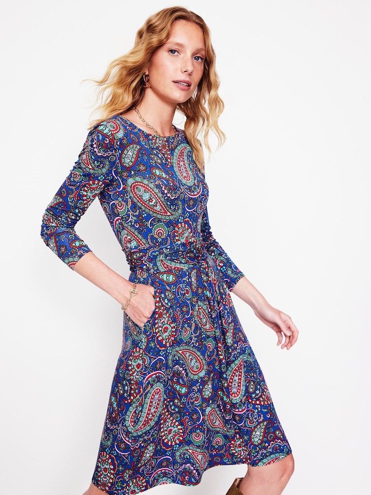 Boden Blue Amelie Long Sleeve Dress - Image 2 of 5 Boden Blue Amelie Long Sleeve Dress - Image 2 of 5