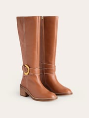 Boden Brown Buckled Knee High Boots - Image 3 of 4