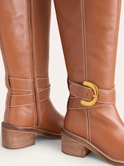 Boden Brown Buckled Knee High Boots - Image 4 of 4