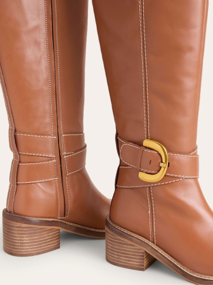 Boden Brown Buckled Knee High Boots - Image 4 of 4