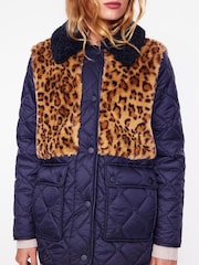 Boden Blue Chester Quilted Borg Coat - Image 2 of 5