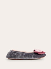 Boden Grey Bow Slippers - Image 2 of 5