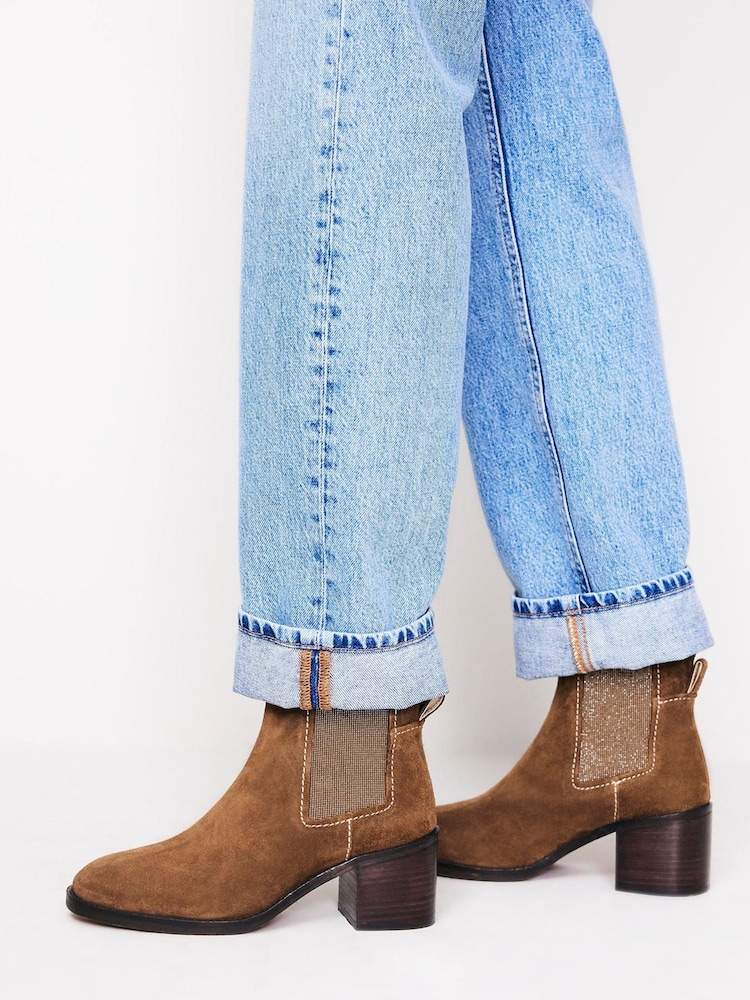 Boden Brown Block Heel Chelsea Boots - Image 1 of 4