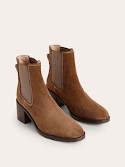 Boden Brown Block Heel Chelsea Boots - Image 3 of 4