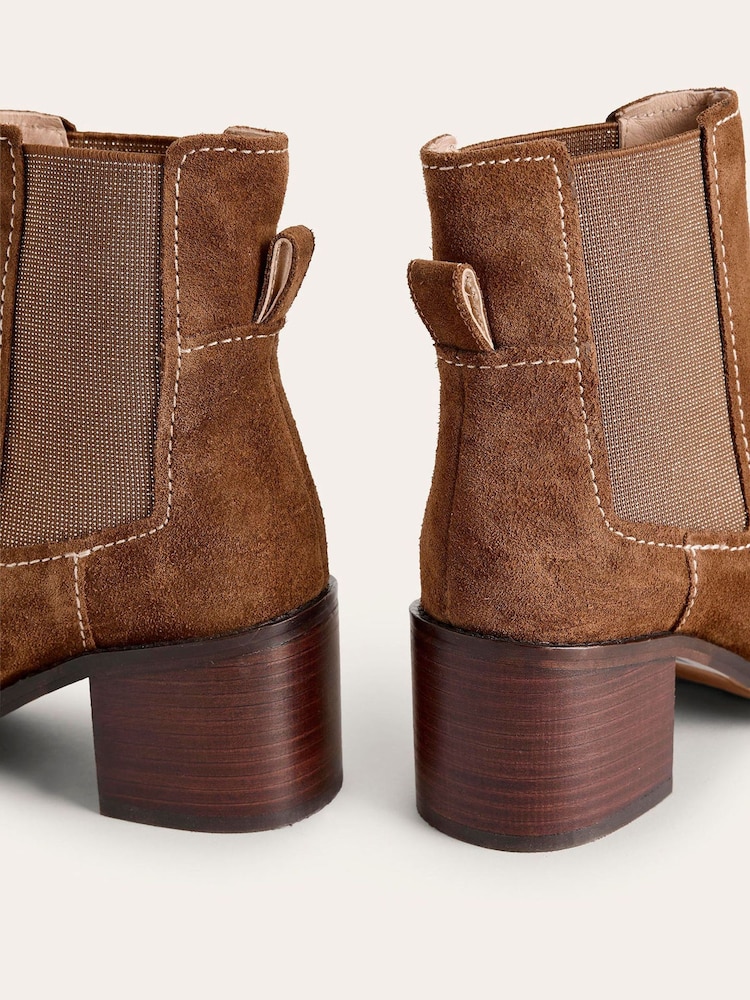 Boden Brown Block Heel Chelsea Boots - Image 4 of 4