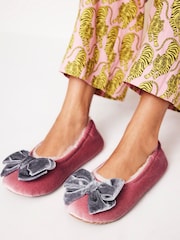 Boden Pink Bow Slippers - Image 1 of 5