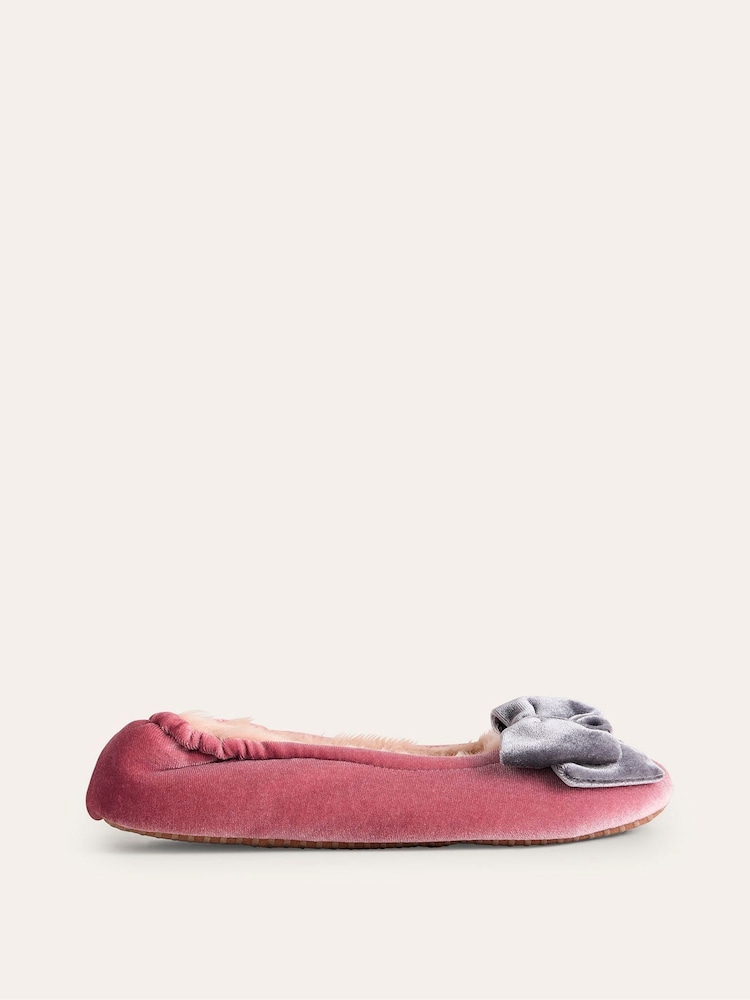 Boden Pink Bow Slippers - Image 2 of 5