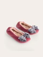 Boden Pink Bow Slippers - Image 3 of 5
