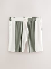 Green/White Co-ord - Shorts aus Jersey mit strukturiertem Streifenmuster - Image 6 of 9