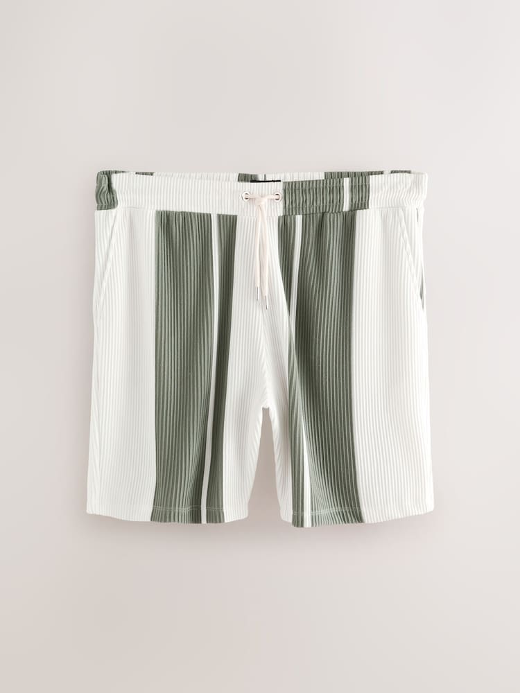 Green/White Co-ord - Shorts aus Jersey mit strukturiertem Streifenmuster - Image 6 of 9