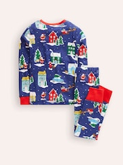 Boden Navy Christmas Scene 100% Cotton Festive Supersoft Pyjamas - Image 2 of 3