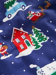 Boden Navy Christmas Scene 100% Cotton Festive Supersoft Pyjamas - Image 3 of 3