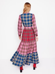 Boden Red Alba Check Maxi Dress - Image 5 of 7