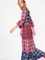 Boden Red Alba Check Maxi Dress - Image 6 of 7