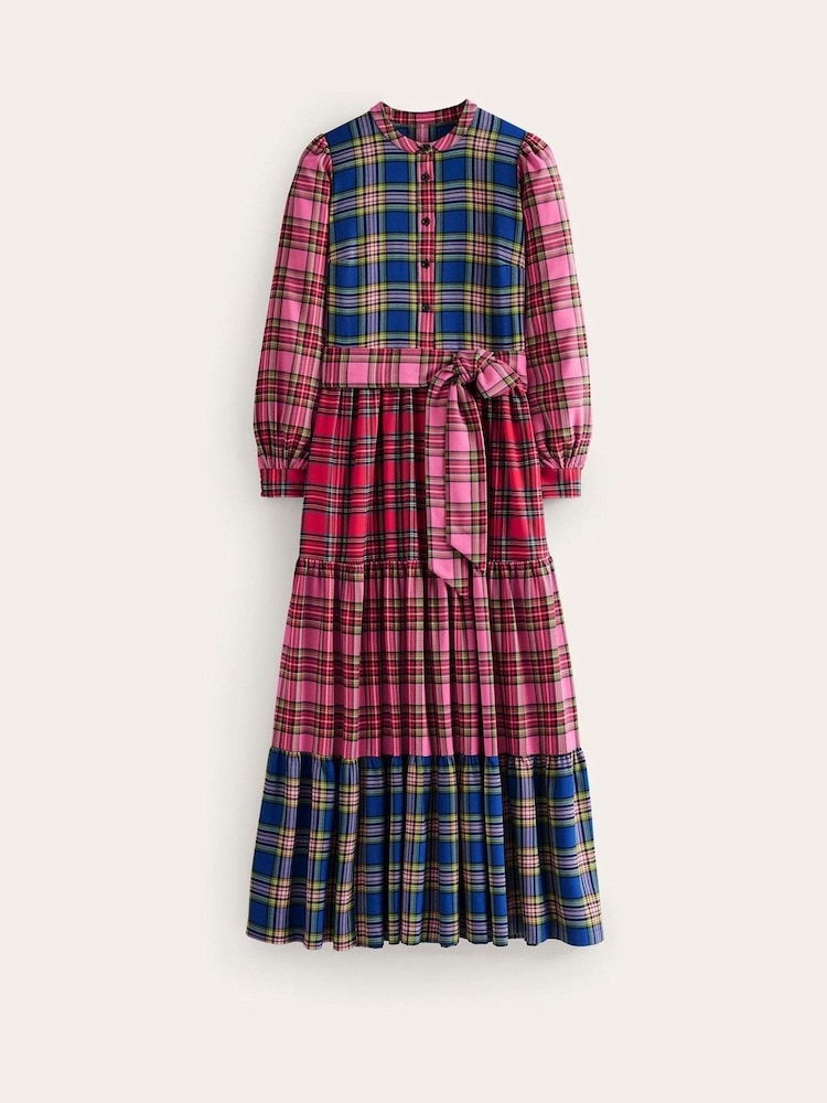 Boden Red Alba Check Maxi Dress - Image 7 of 7