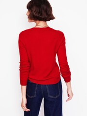 Boden Red Eva Cashmere Crew Neck Jumper - Image 3 of 6